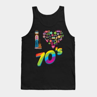 'I Love 70s Hippie Style' Awesome 70s Vintage Tank Top